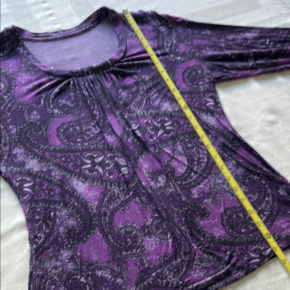 Purple Paisley Long Sleeve Top - Picture 4 of 7